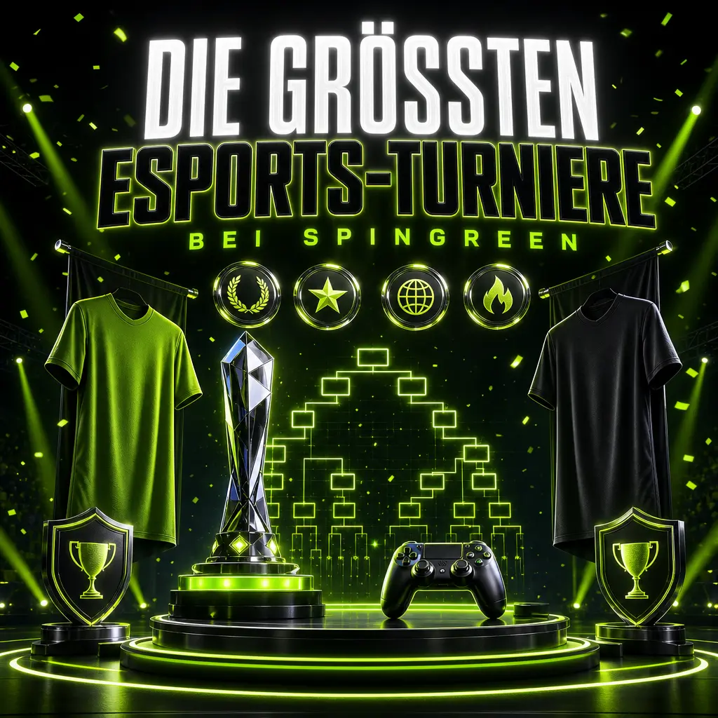 Esports-Turniere 2026 bei SpinGreen: Quoten zu The International, PGL Major, LoL Worlds, VCT Champions und IEM Katowice.