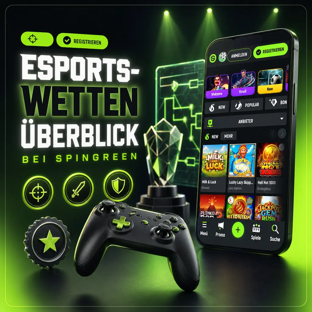 Esports-Wetten bei SpinGreen: Dota 2, CS2, League of Legends, Valorant und StarCraft II mit eigenen Marktregeln.