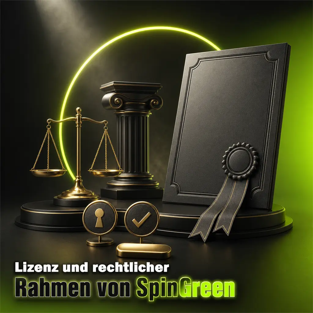 SpinGreen Lizenz der Curaçao Gaming Authority, Nummer 365/JAZ, mit geprüften Spielen und Spielerschutz