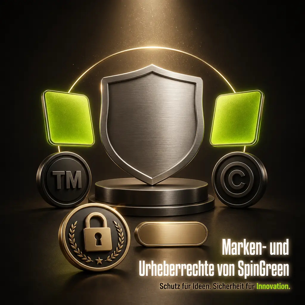 SpinGreen Logo und Markenzeichen, eingetragen beim EUIPO, geschützt durch Markenrecht