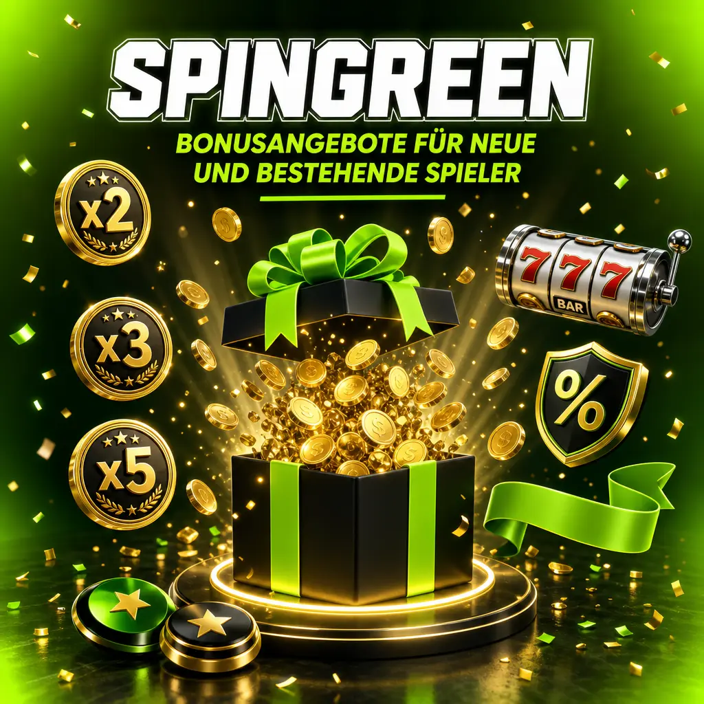 SpinGreen Bonusangebote: 50 Freispiele ohne Umsatzanforderung, wöchentliche Reload-Boni und VIP-Cashback für Spieler