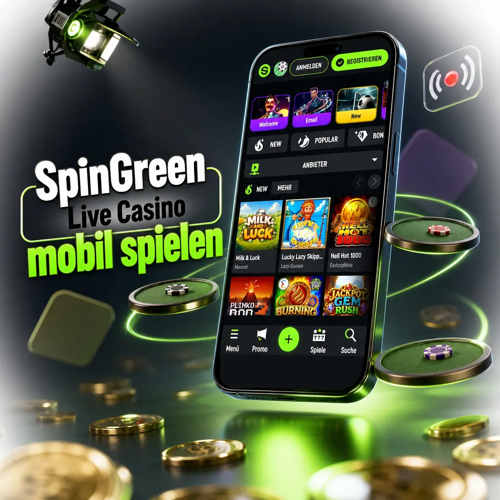 SpinGreen Live Casino mobil spielen im Browser auf Smartphone ohne Download, Tische passend für iOS und Android