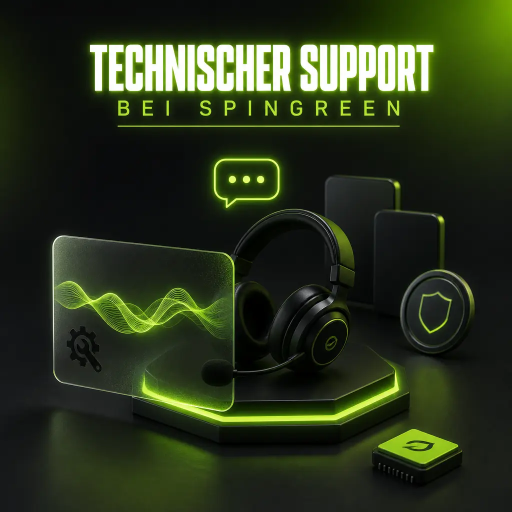 Technischer Support von SpinGreen hilft bei Login-Fehlern, Ladeproblemen und App-Abstürzen per Live-Chat oder E-Mail.