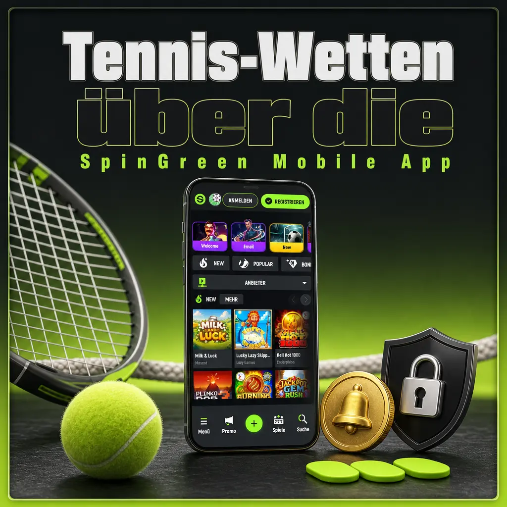 Tennis-Wetten in der SpinGreen Mobile App: Vorschau- und Live-Wetten mit aktuellen Quoten nach jedem Punkt.