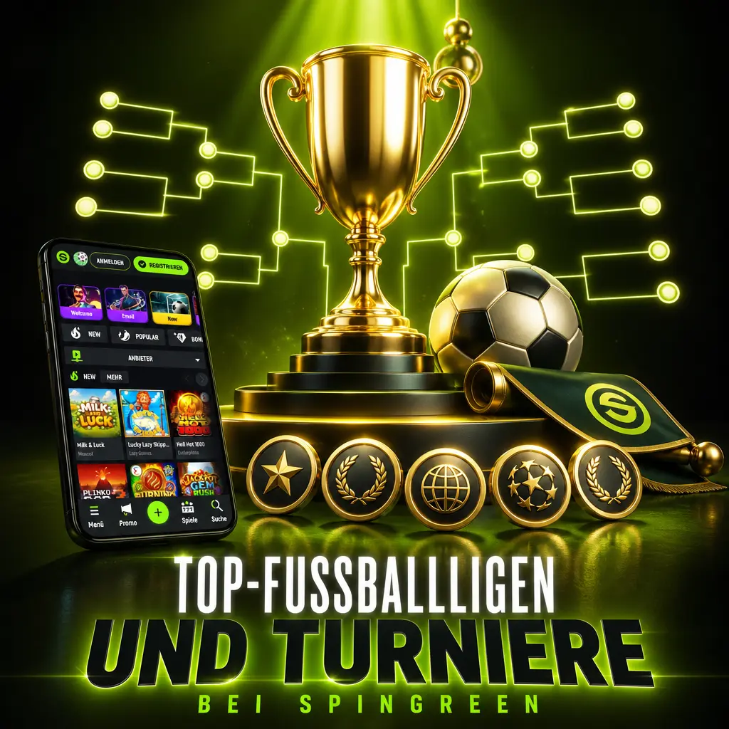 Übersicht über Bundesliga, Premier League, La Liga, Champions League und WM im Wettangebot von SpinGreen.